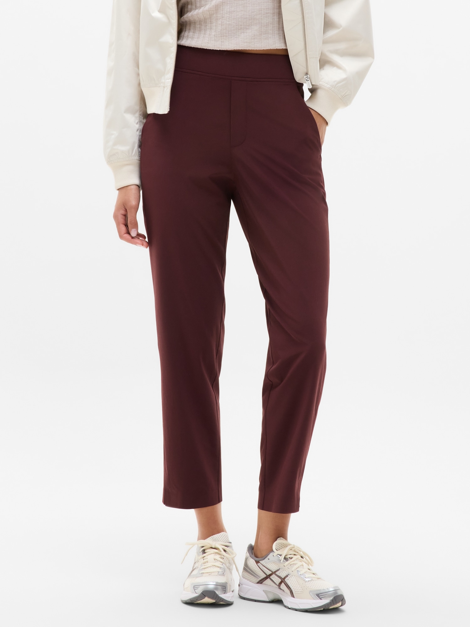 Athleta Brooklyn Mid Rise Ankle Pant In Burgundy
