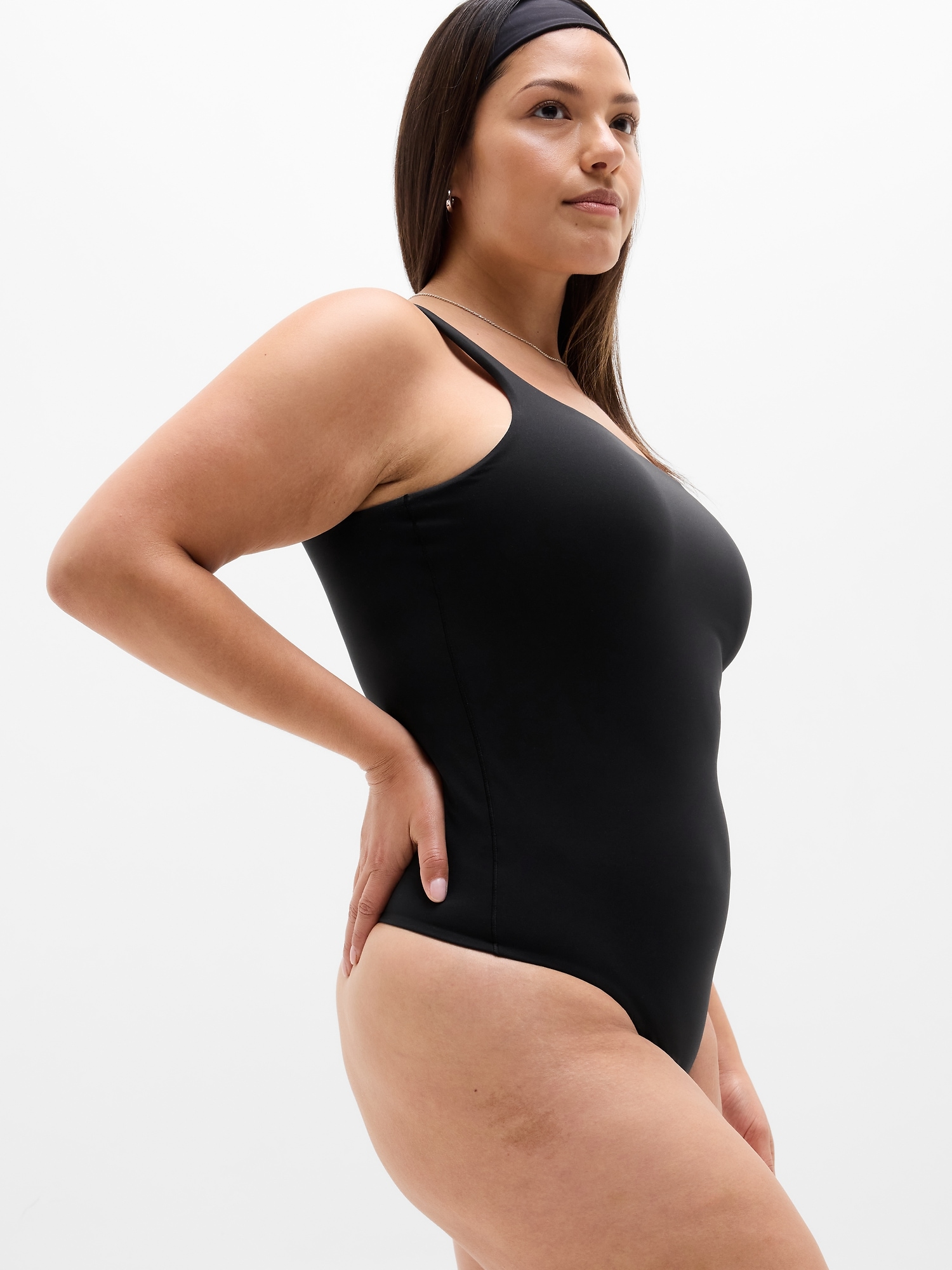 Athleta Bodymove Square Neck Bodysuit - Black (Black)