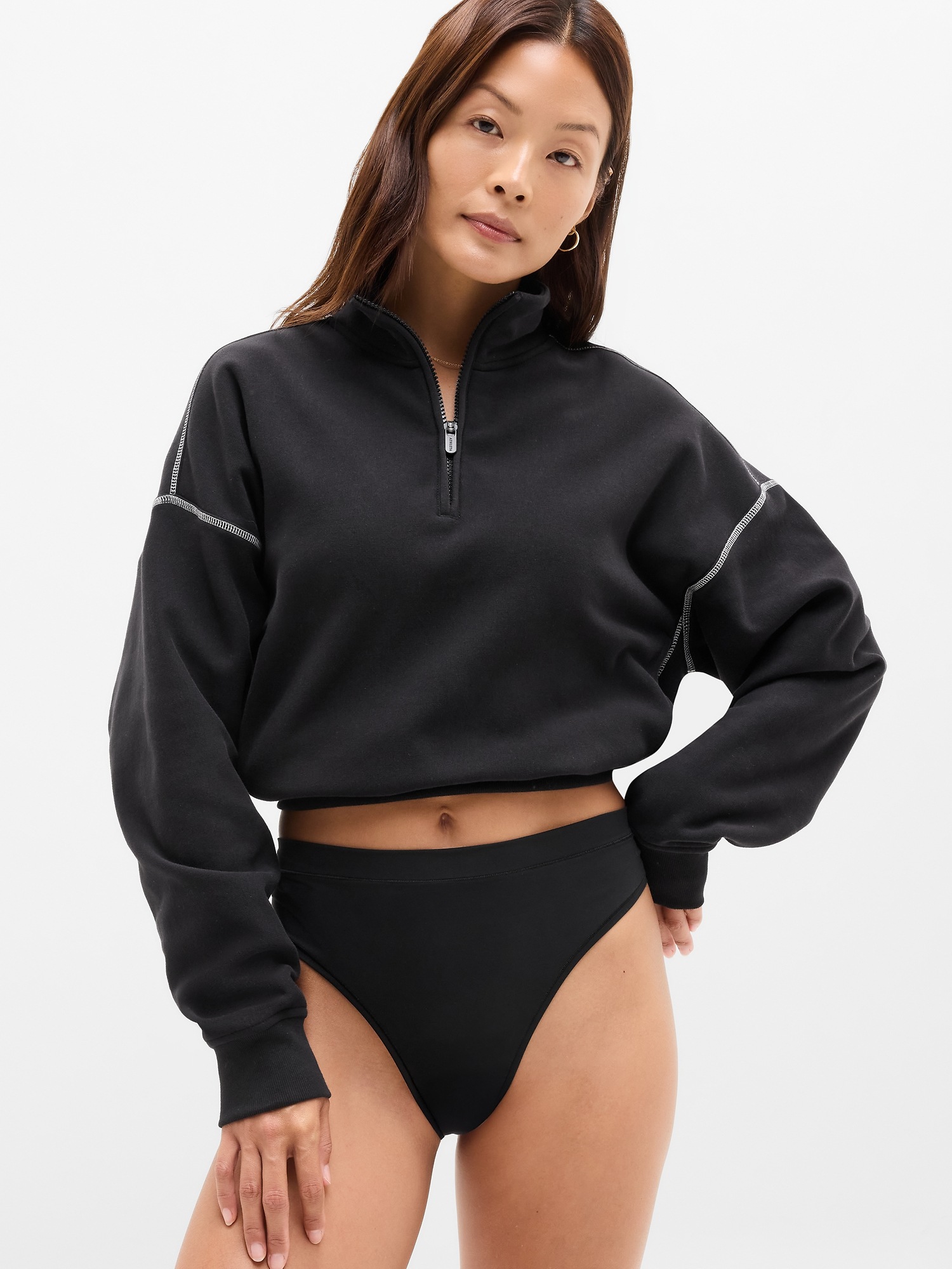 Трусы-стринги BodyMove, высокая посадка — Athleta, цвет: Чёрный