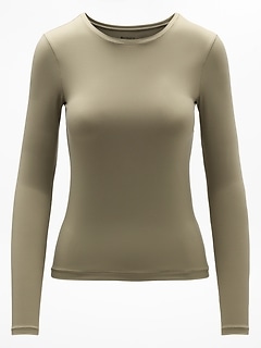 BodyMove Crew Neck Long Sleeve Top - Green - View 25