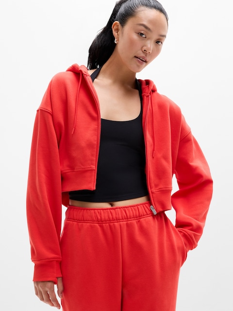 Forever Fleece Crop Full Zip - Cardinal