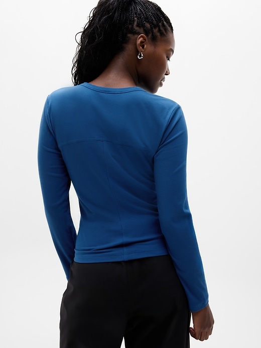 Image number 7 showing, Signature Rib Long Sleeve Henley Top