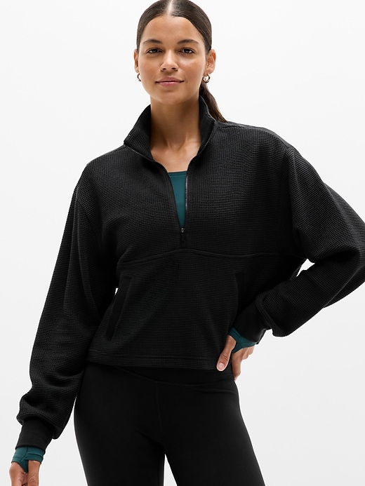 Image number 1 showing, Tranquil Waffle 1/2 Zip Sweatshirt