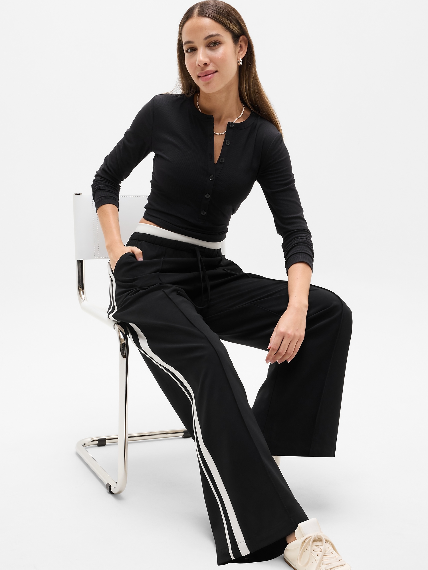 Signature Rib Long Sleeve Henley Top