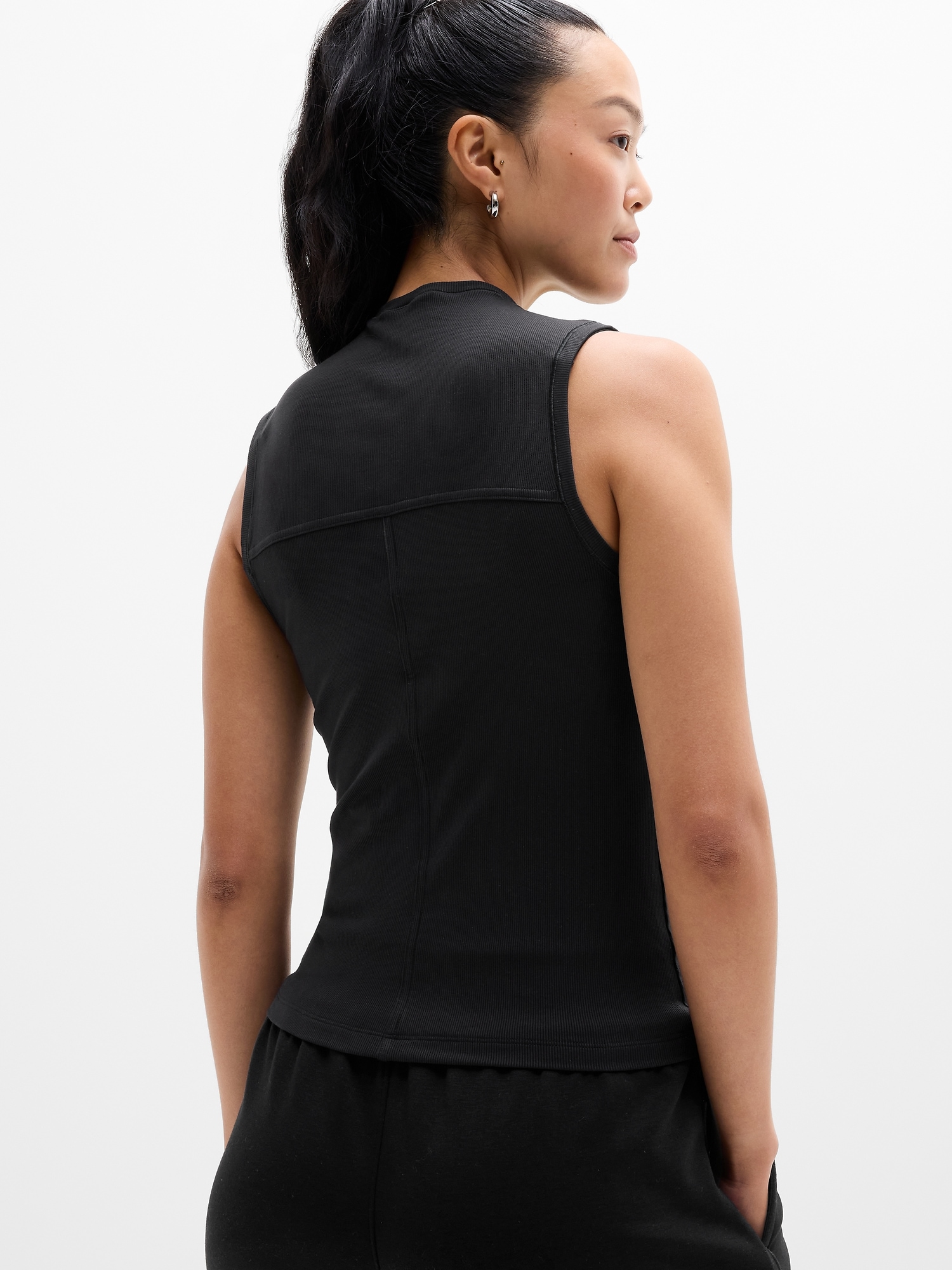 Signature Rib Mock Neck Tank