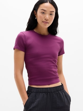 Signature Rib Crop Tee