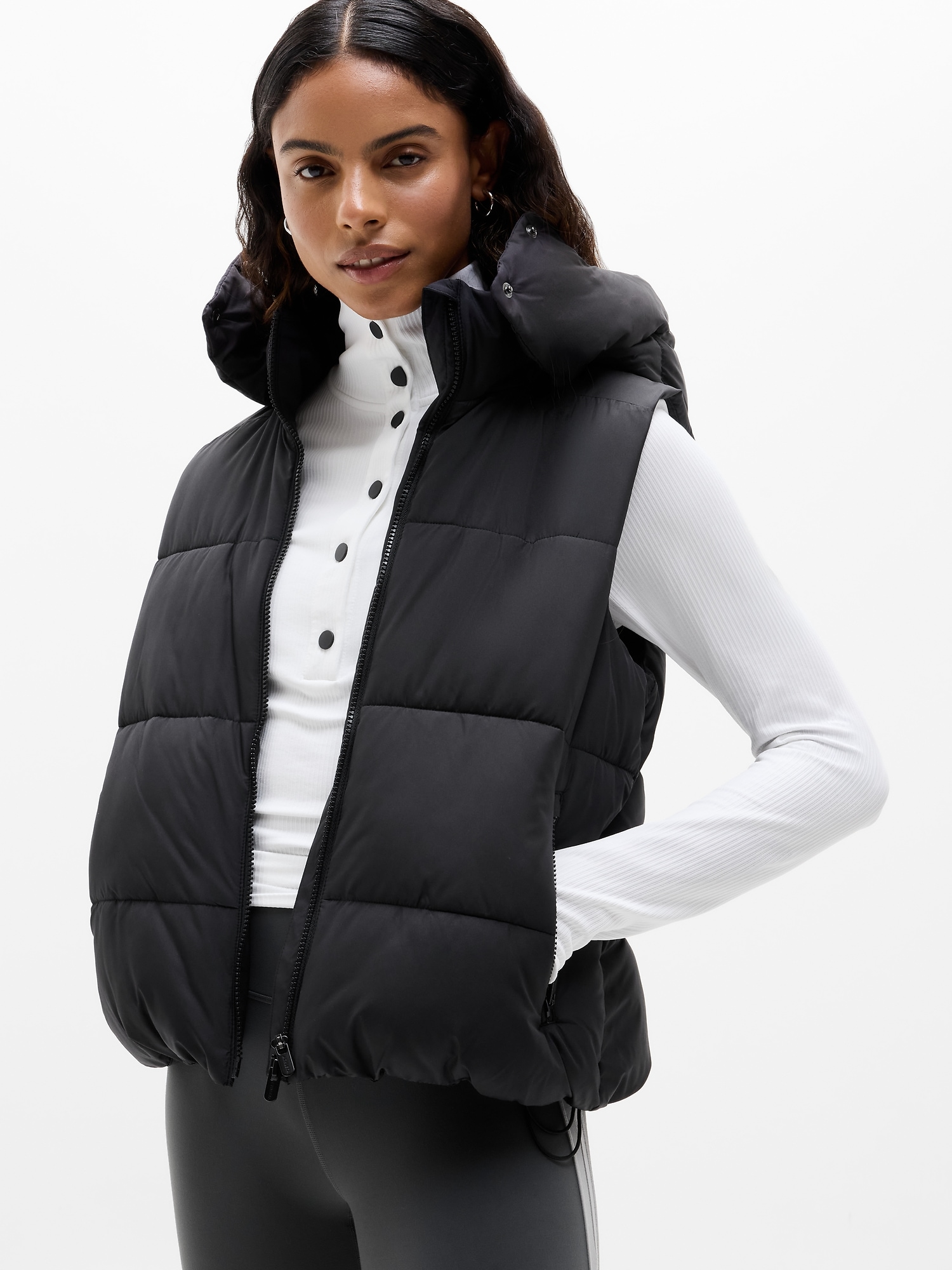 Athleta Stratus Puffer Vest In Black