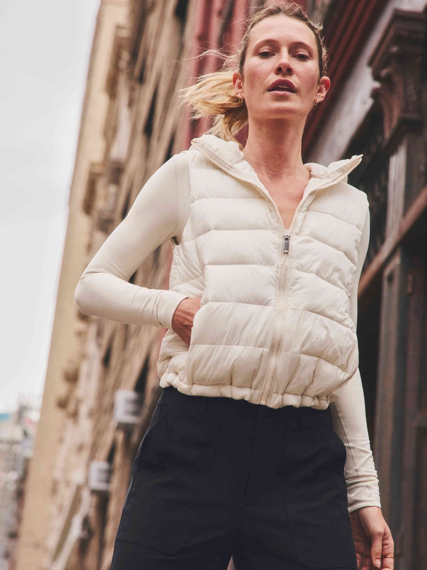 Athleta Aire Puffer Vest In Brown