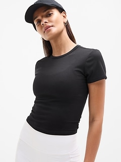 Signature Rib Crop Tee