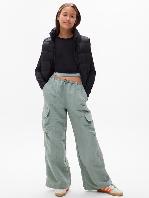 Image number 2 showing, Athleta Girl Woven Cargo Wide Leg Pant