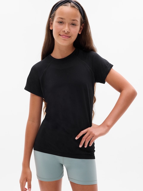 Athleta Girl Power Up Seamless Regular Length Tee - Black