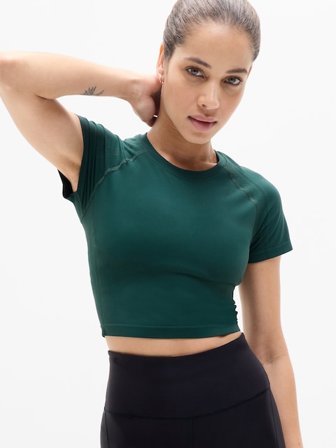 Momentum Flex Crop Tee - Pine