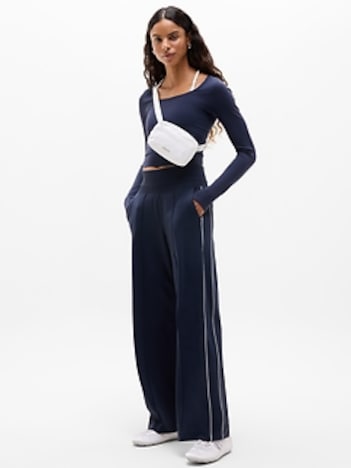Venice High Rise Track Stripe Wide Leg Pant