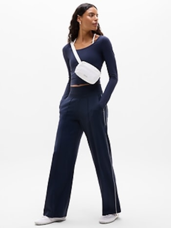 Venice High Rise Track Stripe Wide Leg Pant