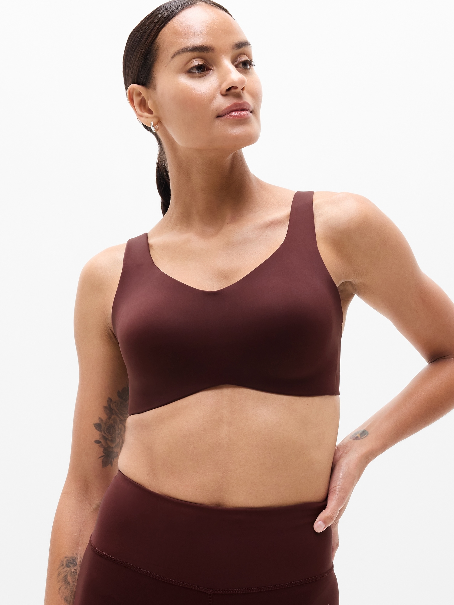 Athleta Stride Lite Bra In Burgundy
