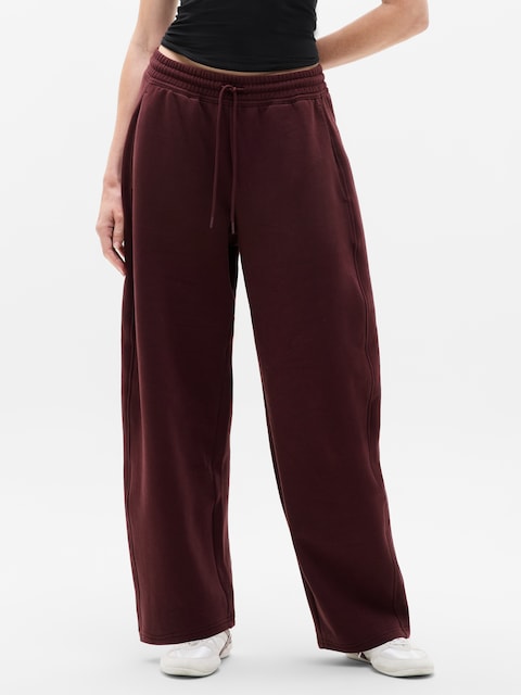 Forever Fleece Mid Rise Barrel Pant - Garnet