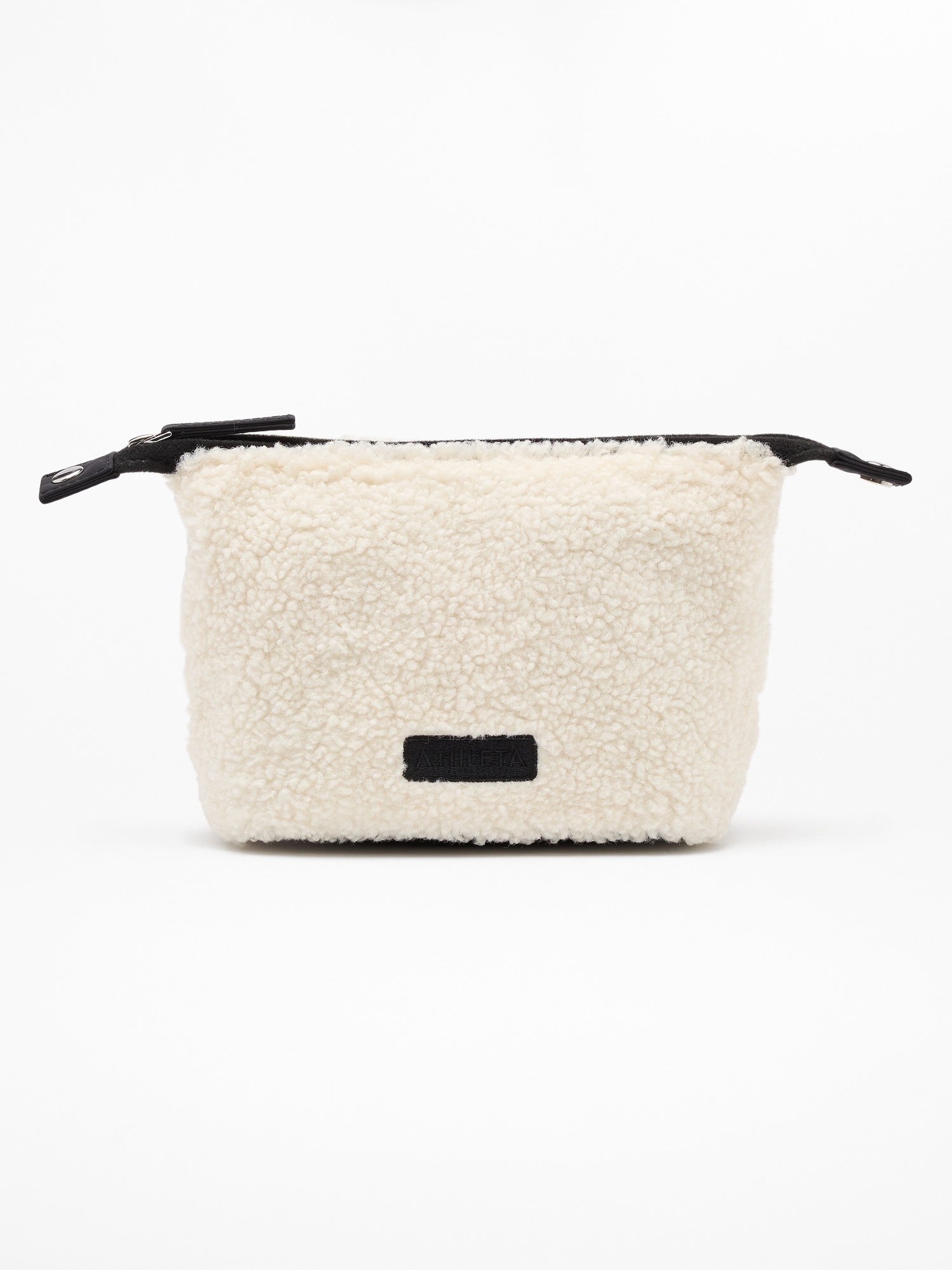 Athleta All About Sherpa Small Cosmetic Pouch In Brown