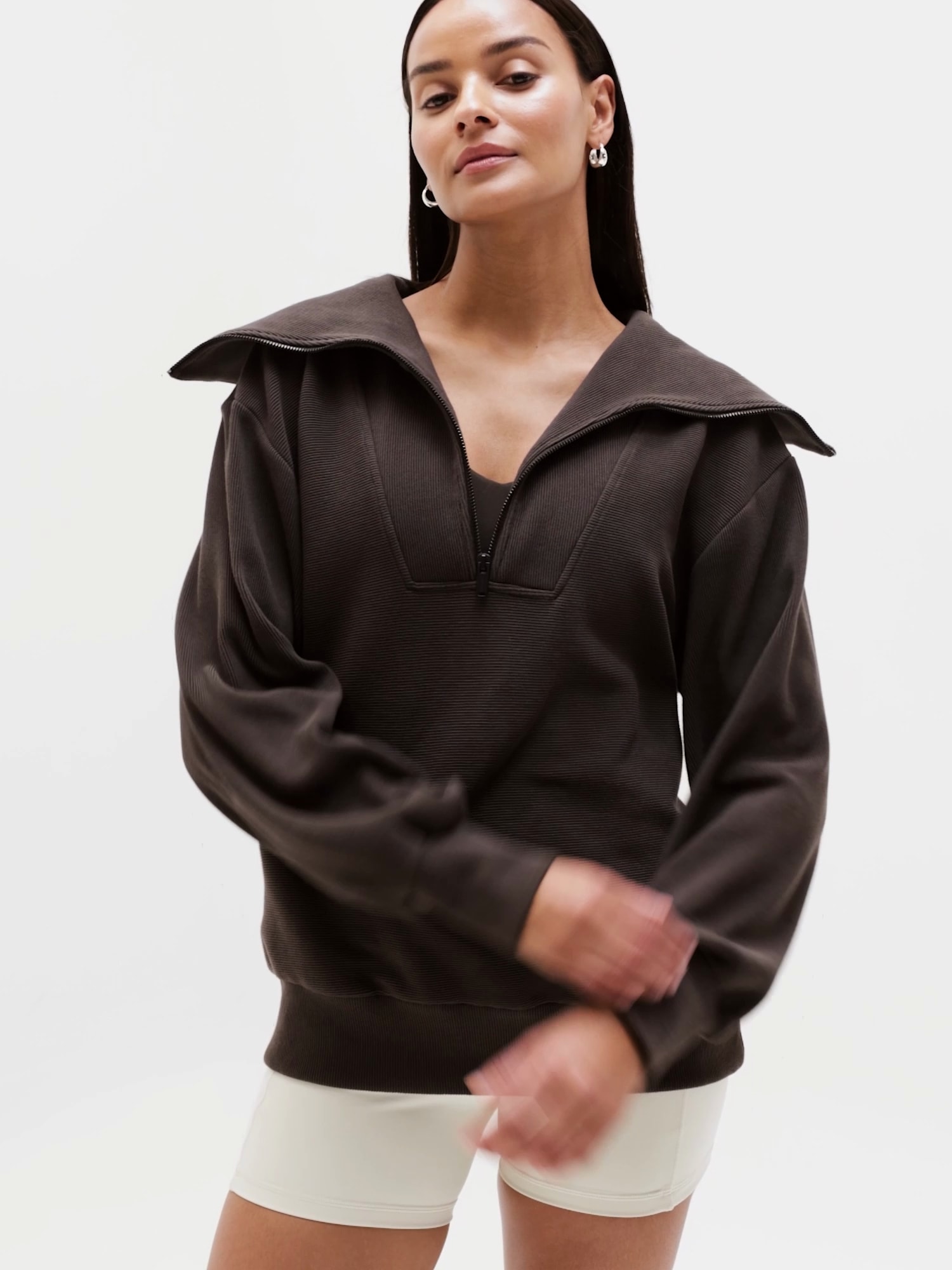Ottoman Rib 1/4 Zip Sweatshirt