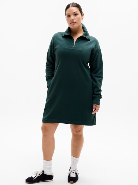 Cozy Karma 1/2 Zip Dress - Pine