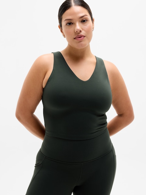 Transcend V-Neck Crop Sports Bra D-DD - Elm