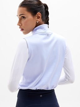 Unstoppable 1/2 Zip Cropped Vest - Blue - image 3