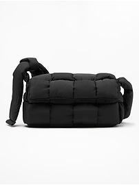 Image number 1 showing, Woven Square Puff Crossbody