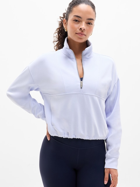 Seasoft Rib 1/4 Zip Popover - Gossamer Blue