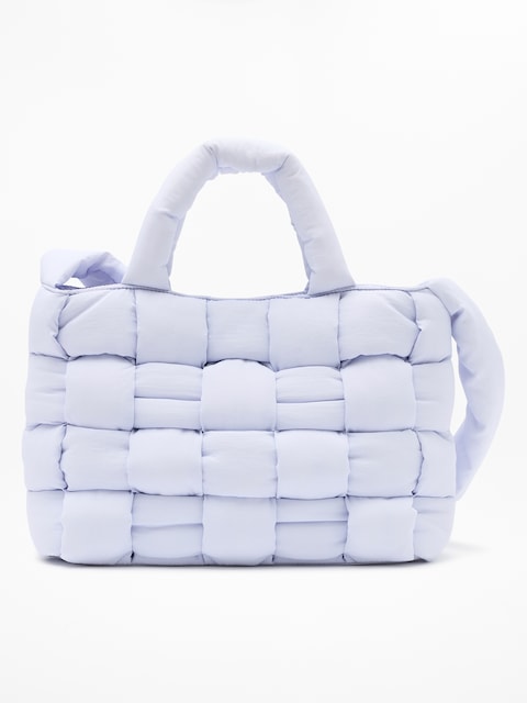 Woven Square Puff Tote