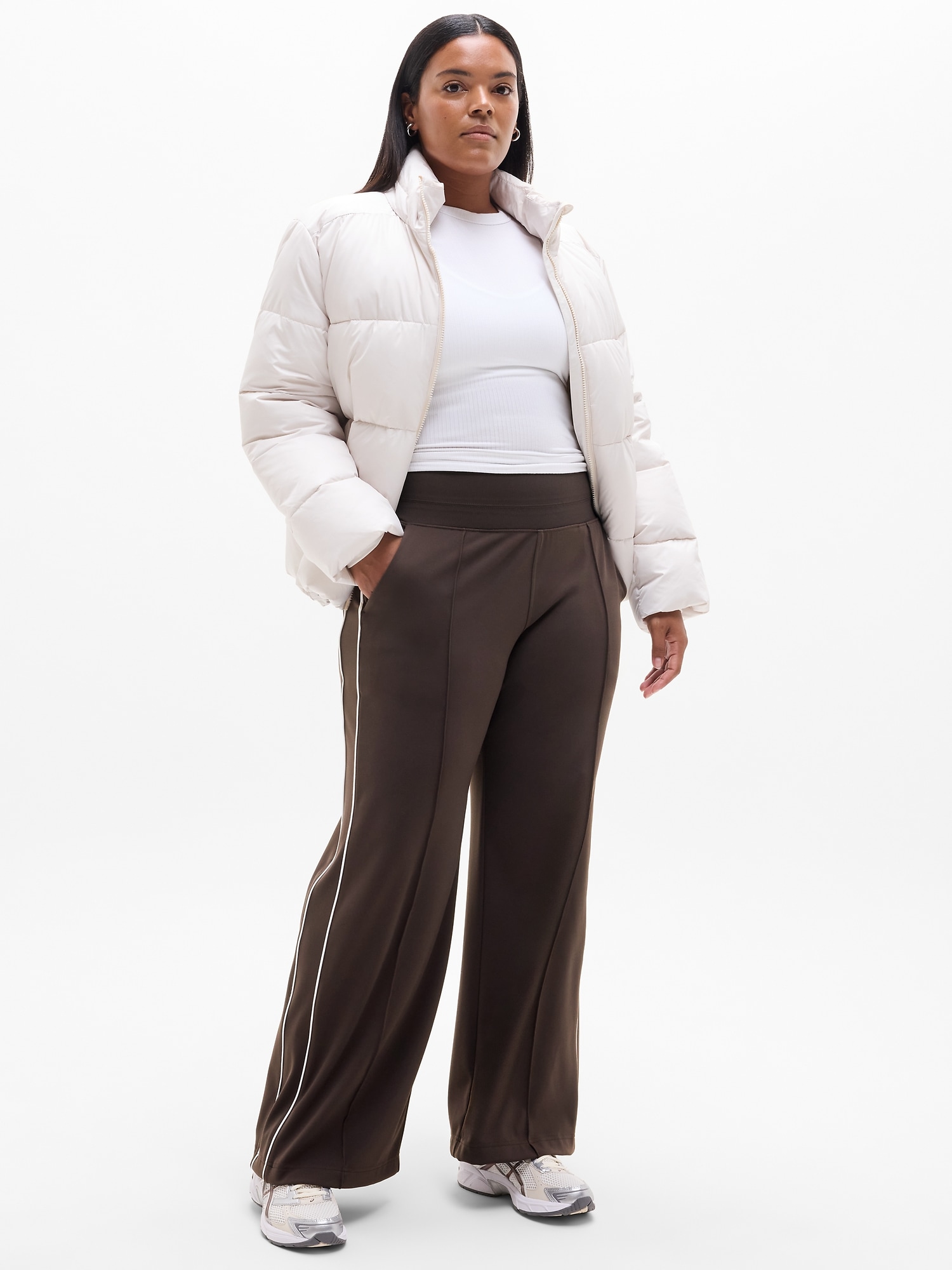 Venice High Rise Track Stripe Wide Leg Pant