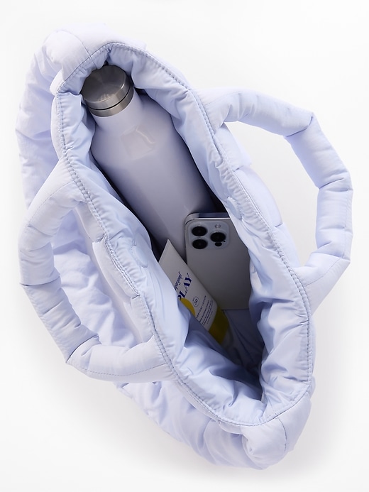 Image number 3 showing, Woven Square Puff Tote