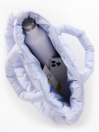 Image number 3 showing, Woven Square Puff Tote