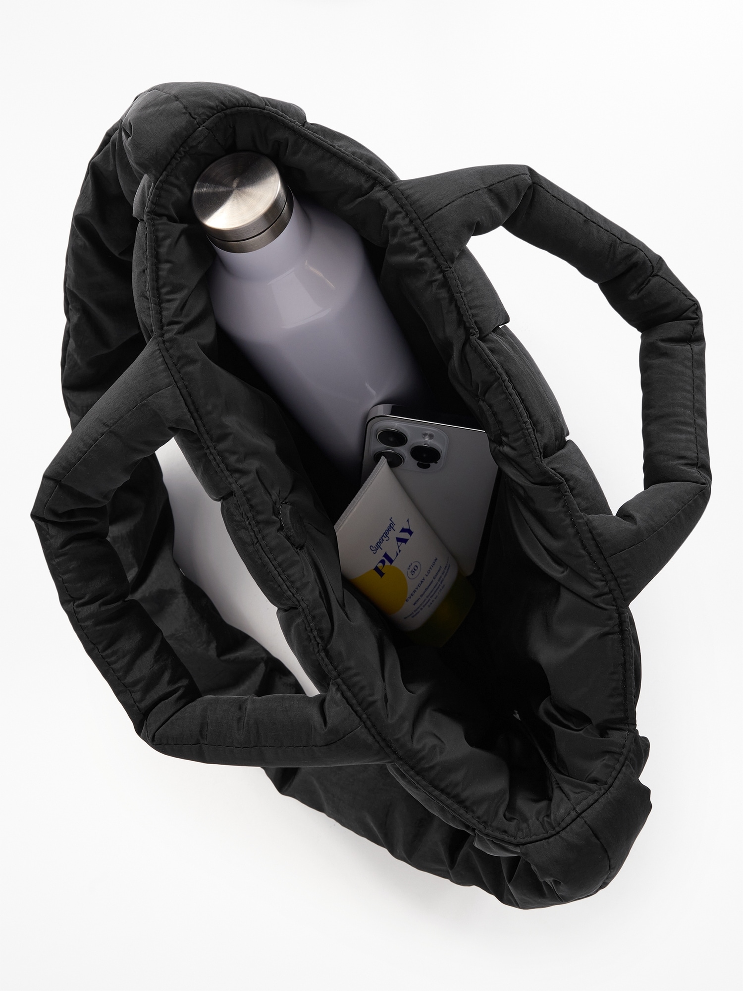 Woven Square Puff Tote