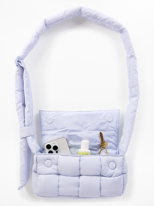 Image number 3 showing, Woven Square Puff Crossbody