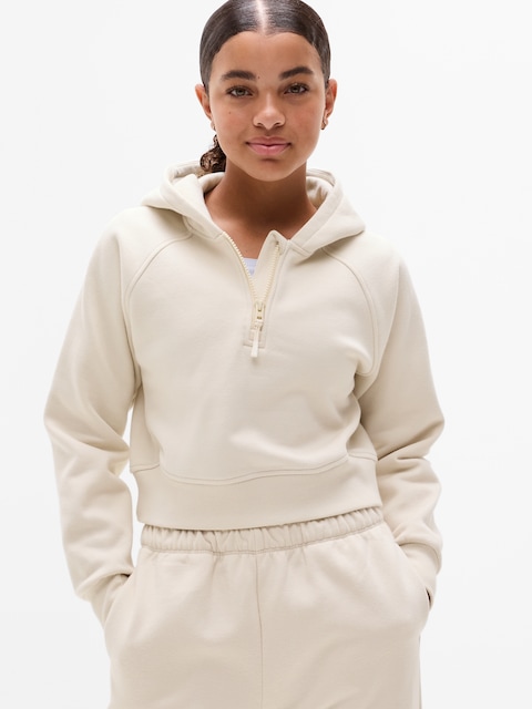 Athleta Girl All Day Half Zip Hoodie - Bone
