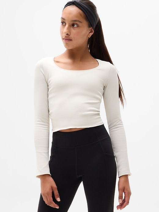 Image number 1 showing, Athleta Girl Rise Above Rib Shimmer Top