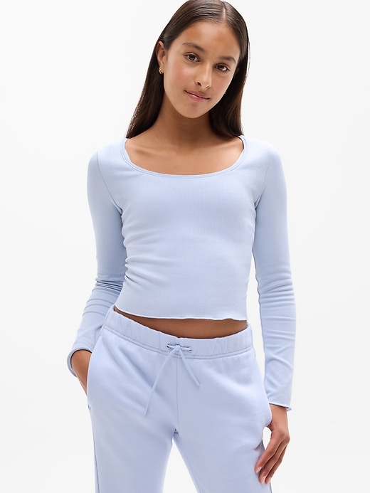 Image number 1 showing, Athleta Girl Rise Above Rib Shimmer Top