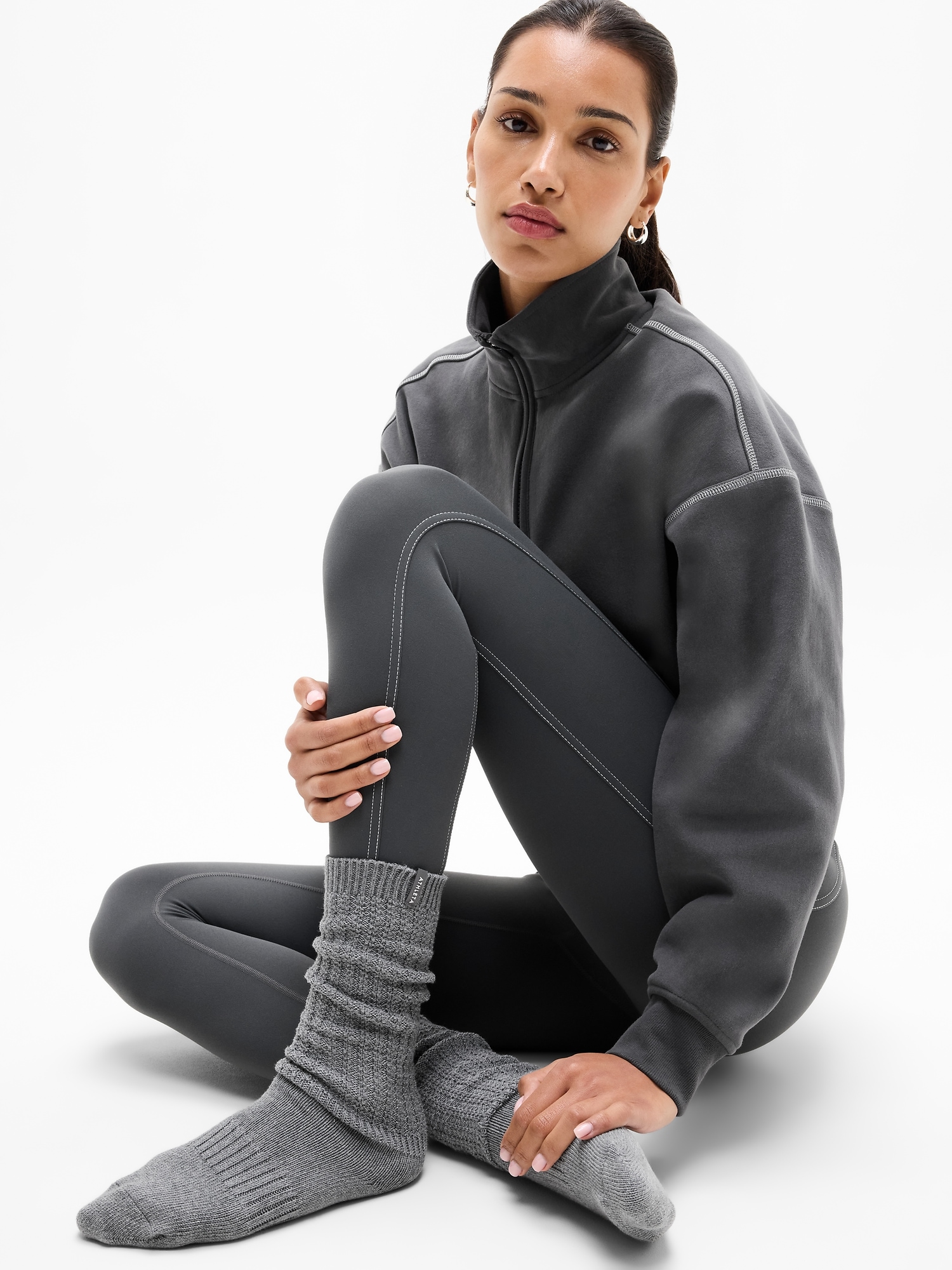 Cloud Cable Knit Scrunch Sock