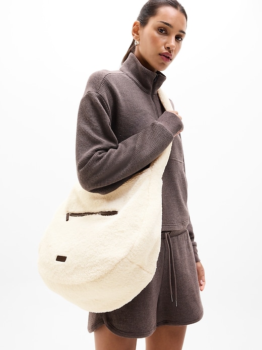 Image number 2 showing, All About Sherpa Oversized Crossbody Hobo