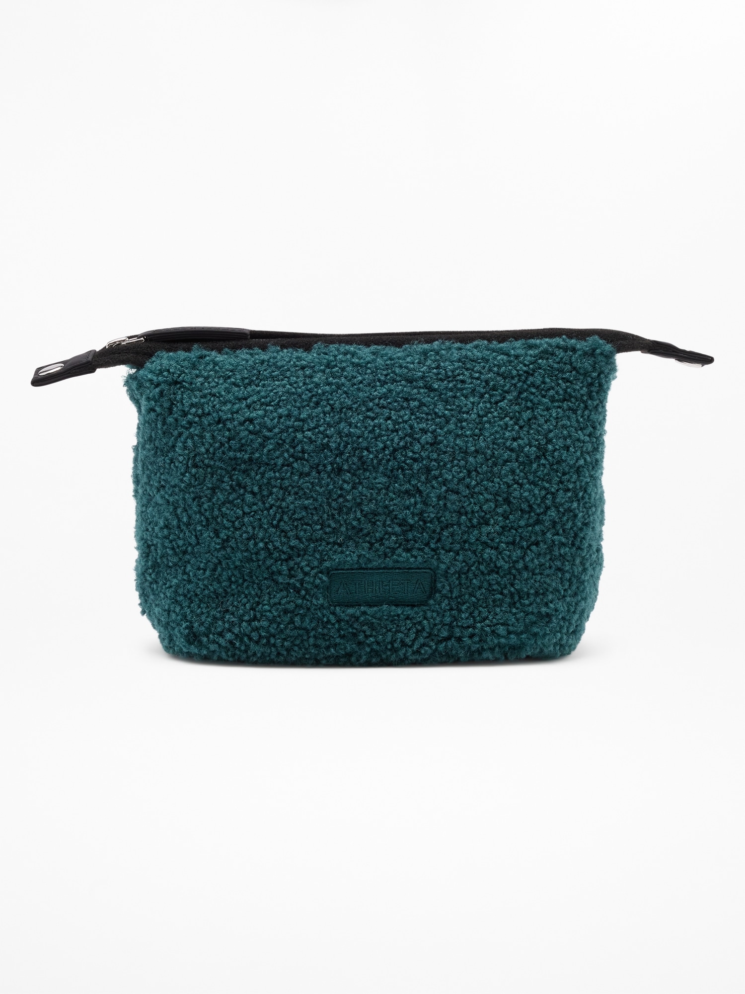 Athleta All About Sherpa Small Cosmetic Pouch In Green