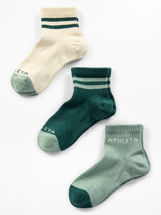 Image number 1 showing, Athleta Girl Everyday Quarter Crew Sock 3-Pack