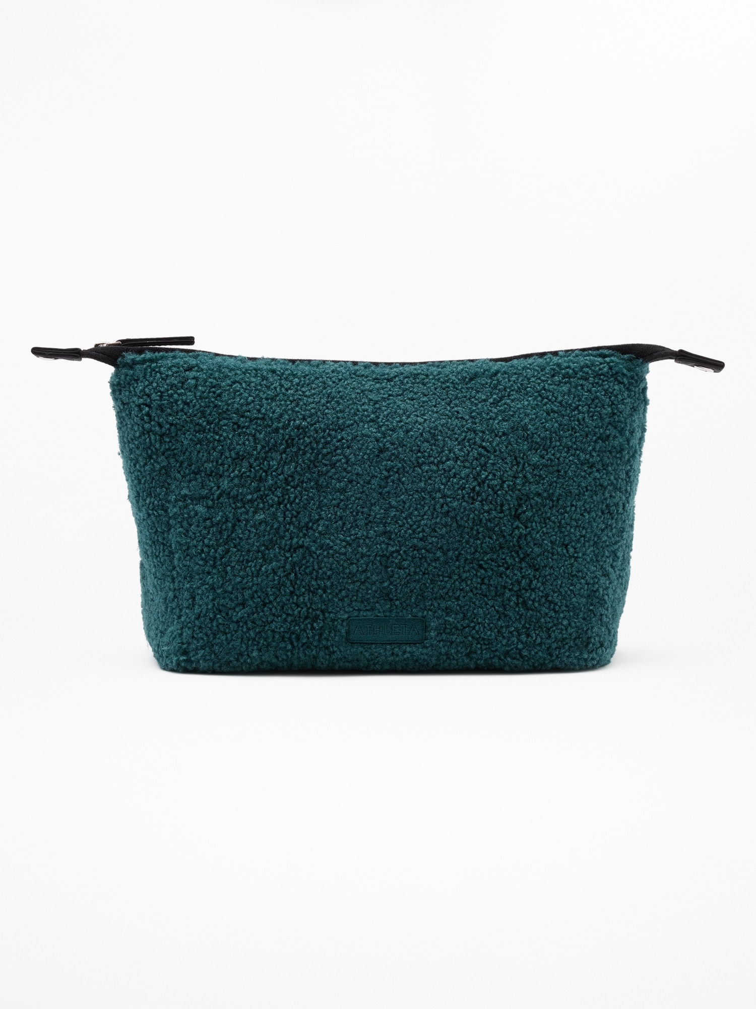 Athleta All About Sherpa Large Cosmetic Pouch In Green