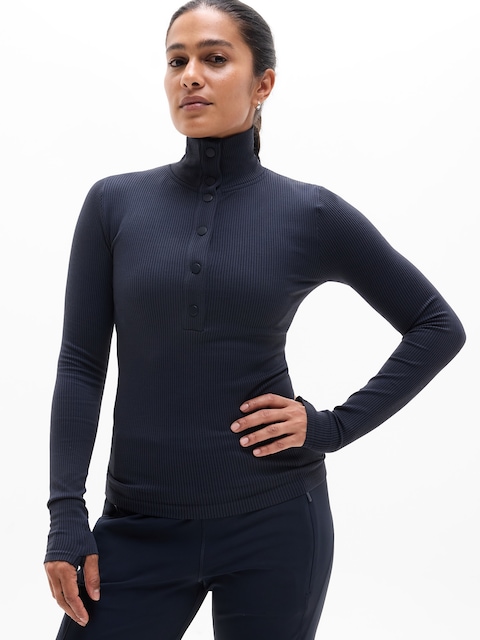 Flurry Seamless Henley - Eclipse