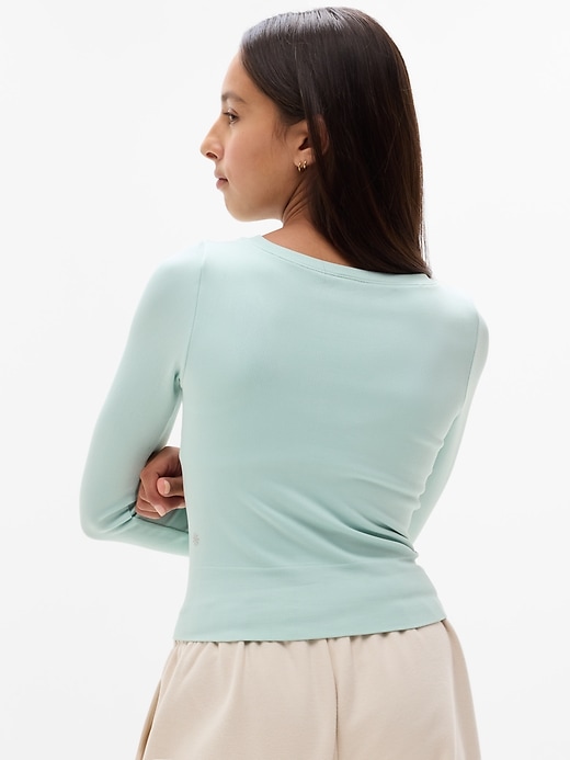 Image number 3 showing, Athleta Girl Rise Above Rib Henley Top