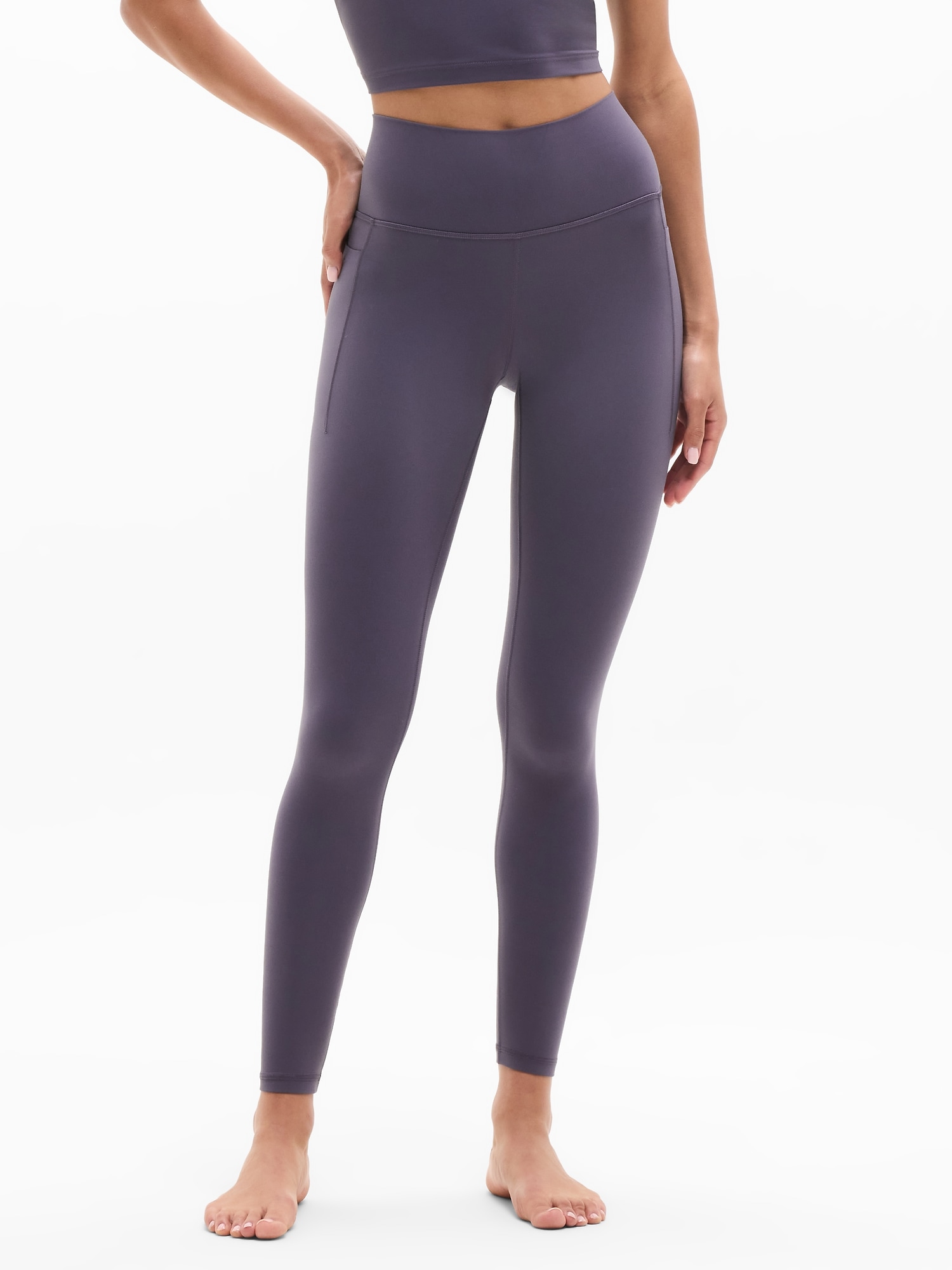 Athleta Transcend Stash High Rise Legging In Purple