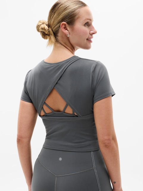 Transcend Open Back Tee - Shadow Grey