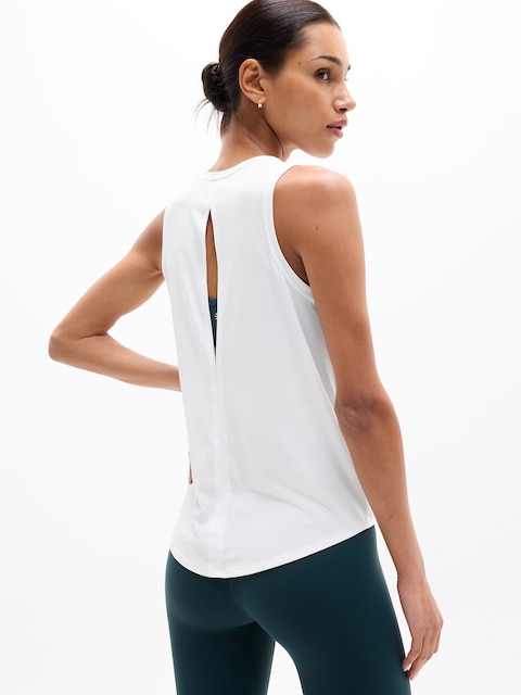 With Ease Open Back Tank - Bright White