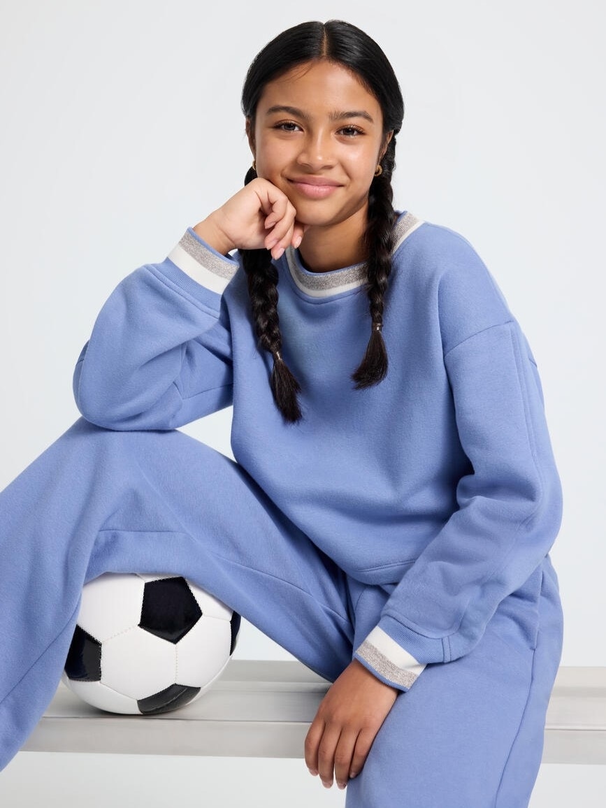 Athleta Girl All Day Sparkle Rib Crew