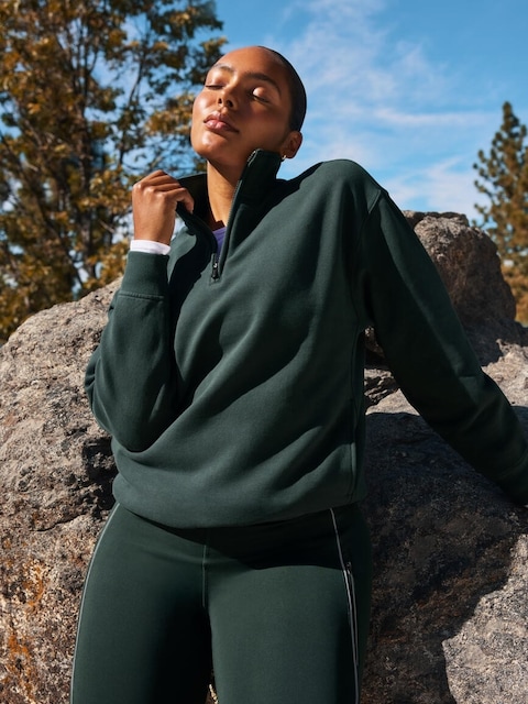 Forever Fleece 1/4 Zip Sweatshirt - Elm
