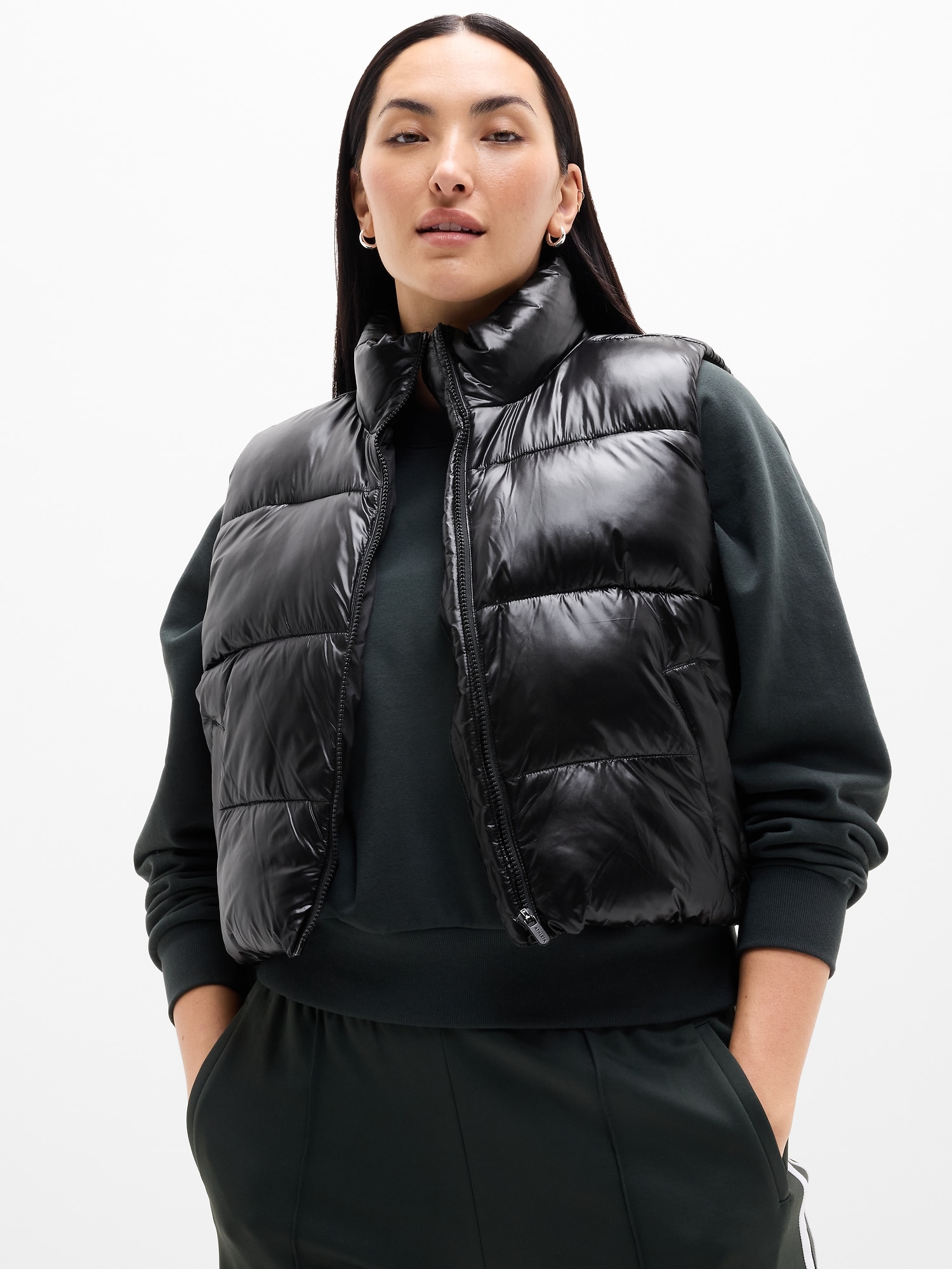Athleta Halo Puffer Vest In Black