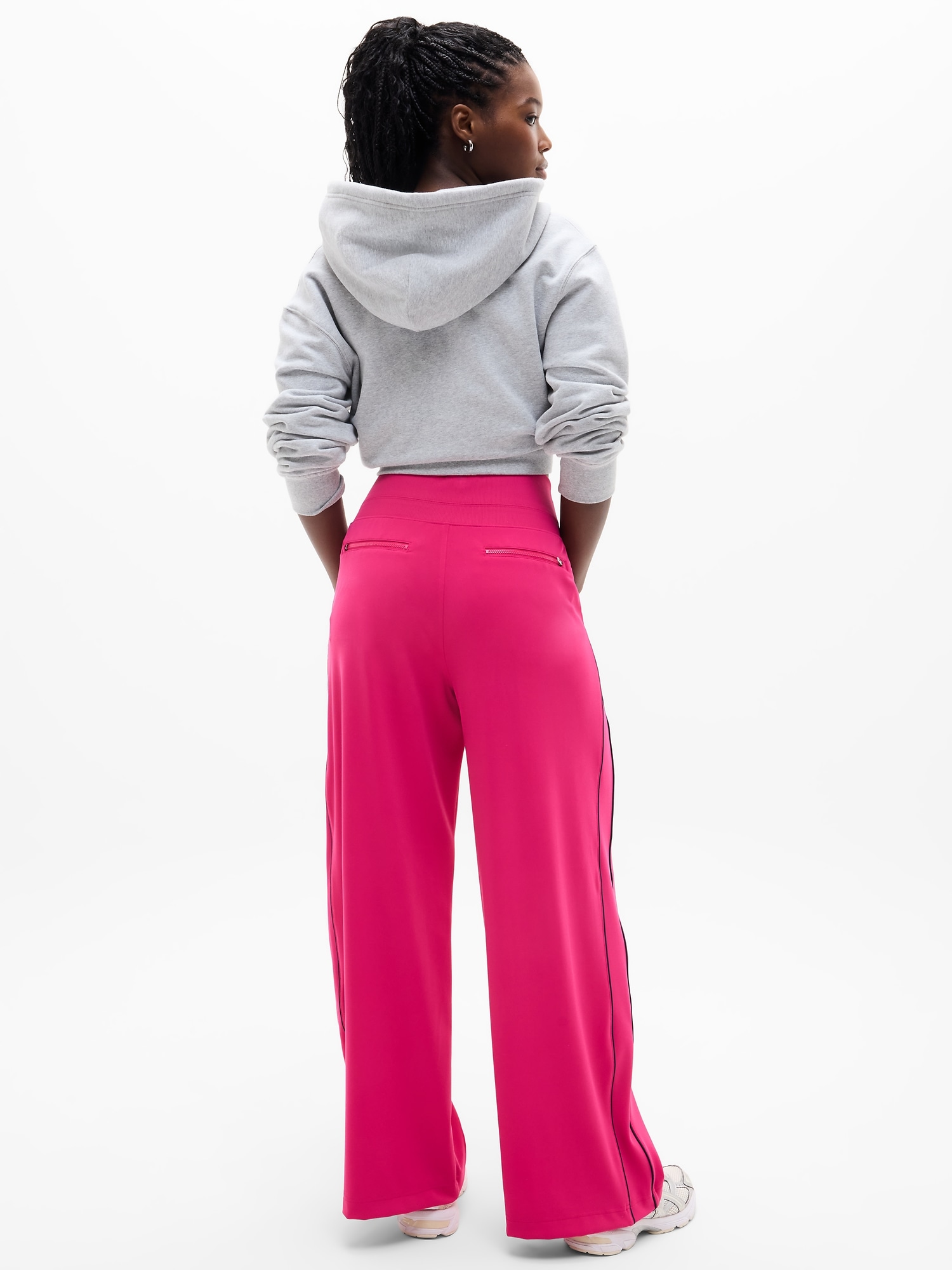 パンツ Belvet Striped Tucked Slacks Venice High Rise Track Stripe Wide Leg Pant | Athleta